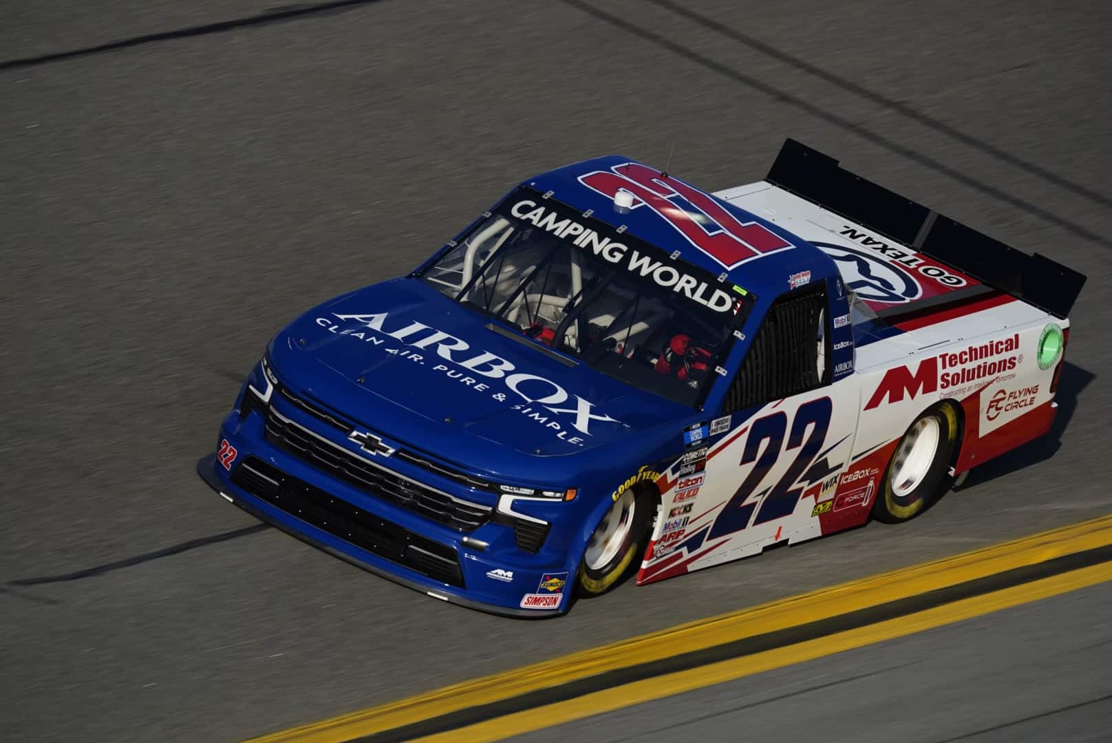 Austin Wayne Self pilots the No. 22 truck at Daytona to start the 2022 NASCAR season.